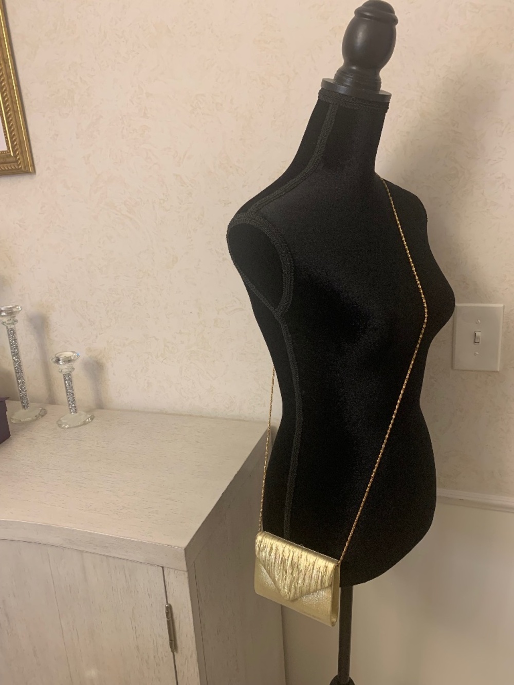 Claire’s Metallic Gold Crossbody Evening Bag